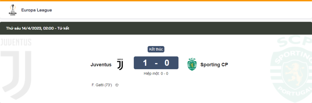 tỉ số juventus với Sporting